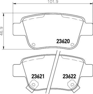 Колодки гальмові дискові задні Toyota Avensis, Corolla 1.6, 1.8, 2.0 (03-08) NISSHINBO NP1031