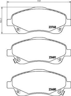 Гальмівні колодки TOYOTA Avensis/Corolla Verso \'\'F \'\'>>06 NISSHINBO NP1048