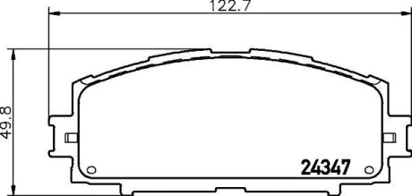 Колодки гальмівні дискові передні Toyota Prius Hybrid 1.8 (09-), Yaris 1.6 (08-13) NISSHINBO NP1053