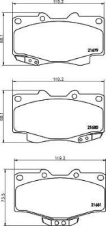 Тормозные колодки TOYOTA Hilux/Land Cruiser 2.4i,3.0D,3,4i -05 NISSHINBO NP1098