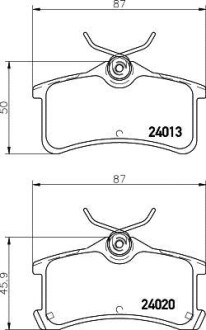 Колодки гальмові дискові задні Toyota Avensis, Corolla 1.4, 1.6, 1.8, 2.0 (99-03) NISSHINBO NP1103