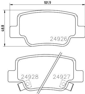 Колодки гальмові дискові задні Toyota Verso 1.6, 1.8, 2.0, 2.2 (09-) NISSHINBO NP1127