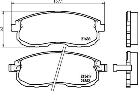 Колодки гальмівні дискові передні Nissan Tiida/Suzuki SX-4 1.5, 1.6, 1.8 (06-) NISSHINBO NP2002