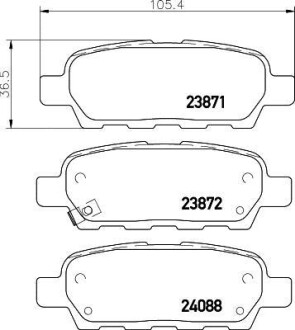 Колодки гальмові дискові задні Renault Koleos/Nissan X-trail, Qashqai 2.0, 2.2, 2.5 (09-) NISSHINBO NP2004