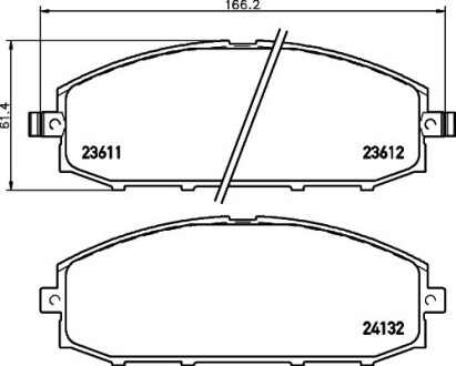 Колодки гальмівні дискові передні Nissan Patrol 3.0, 4.2, 4.8 (00-) (NP2026) NISSHINBO NP2026SC