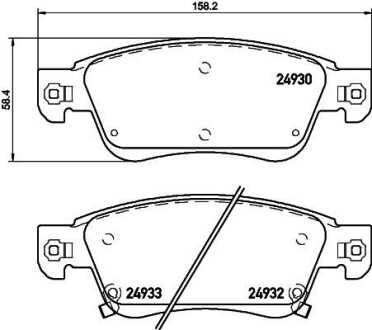 Колодки гальмівні дискові передні Infiniti FX37, FX50 3.7 (08-) NISSHINBO NP2056