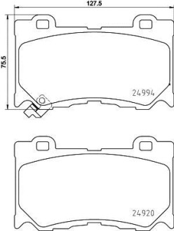 Колодки гальмівні дискові передні Infiniti FX, Q50, Q70, QX70 3.7 (08-) NISSHINBO NP2058