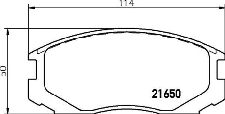 Колодки гальмівні дискові передні Mitsubishi Colt 1.3, 1.5 (00-03)/Daihatsu Terios 1.3, 1.5 (06-) NISSHINBO NP3003