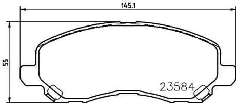 Колодки гальмівні дискові передні Mitsubishi ASX, Lancer, Outlander 1.6, 1.8, 2.0 (08-) NISSHINBO NP3009