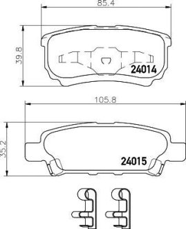 Колодки тормозные дисковые задние Mitsubishi Lancer 1.5, 1.6, 1.8 (08-), Outlander 2.0, 2.4 (03-06) NISSHINBO NP3011