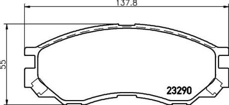 Колодки гальмівні дискові передні Mitsubishi L200, L300, L400 2.0, 2.4, 2.5 (91-05) NISSHINBO NP3012