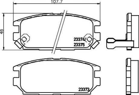 Колодки гальмові дискові задні Mitsubishi Galant, Lancer 1.8, 2.0, 2.5 (96-03) NISSHINBO NP3034