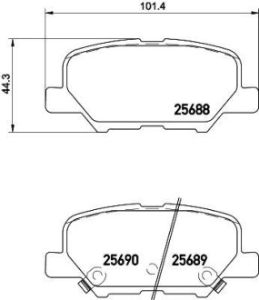 Колодки гальмові дискові задні Mazda 6/Mitsubishi ASX, Outlander 1.8, 2.0, 2.2, 2.4 (10-) NISSHINBO NP5038