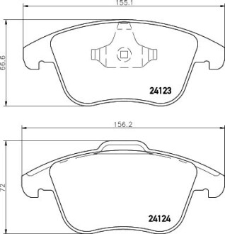 Колодки гальмівні дискові передні Ford Galaxy (06-15)/Mondeo (07-15)/S-Max (06-14)/Citroen C5(01-)/Peugeot 407 SW (04-10) NISSHINBO NP5077