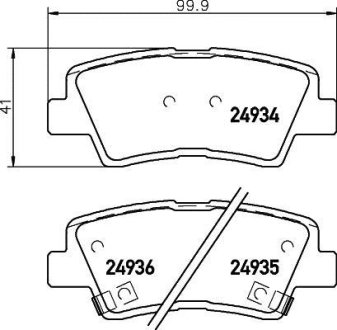 Колодки тормозные дисковые задние Hyundai Elantra 1.6, 2.0 (15-),Tucson 2.0 (04-10)/Ssang Yong Actyon, Korando 2.0 (12-) NISSHINBO NP6022