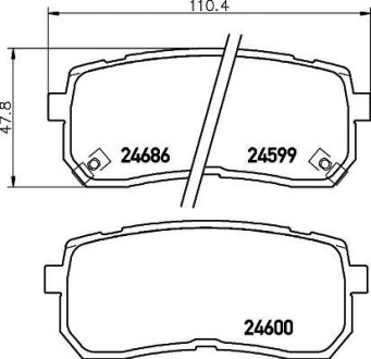 Гальмівні колодки HYUNDAI/KIA H-1 Cargo (TQ); H-1 Travel (TQ); ix55; CARNIVAL / GRAND CARNIV NISSHINBO NP6033