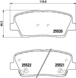 Колодки тормозные дисковые задние Hyundai Santa Fe/Kia Sportage 2.0, 2.2, 2.4 (09-) NISSHINBO NP6083