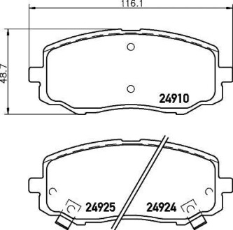 Колодки гальмівні дискові передні Hyundai i10, i20/Kia Picanto 1.0, 1.1, 1.2 (04-) NISSHINBO NP6085