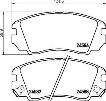 Колодки гальмівні дискові передні Hyundai Sonata, Tucson/Kia Sportage 2.8 (04-) NISSHINBO NP6090