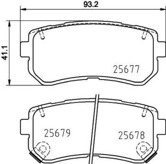 Колодки тормозные дисковые задние Hyundai ix35, Sonata/Kia Cerato 1.7, 2.0, 2.4 (09-) NISSHINBO NP6097