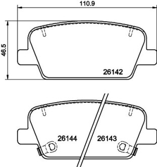 Колодки тормозные дисковые задние Hyundai Palisade (18-), Santa Fe (18-) NISSHINBO NP6160