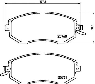 Колодки тормозные дисковые передние Subaru Forester, Impreza, Legacy, Outback 2.0, 2.2, 2.5 (07-) NISSHINBO NP7010