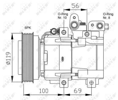 Компресор кондиціонера NRF 32755G (фото 1)