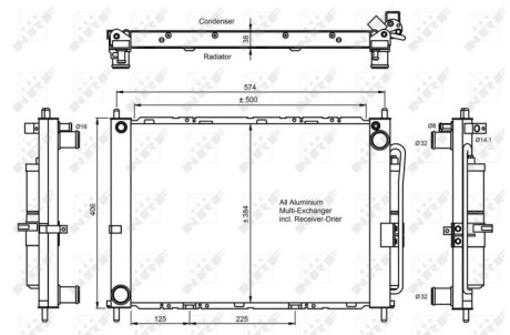 Радіатор кондиціонера NRF 350068