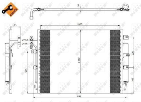 Радіатор кондиціонера NRF 350217