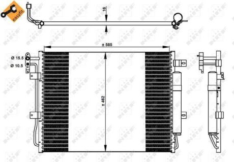 Радіатор кондиціонера NRF 350330