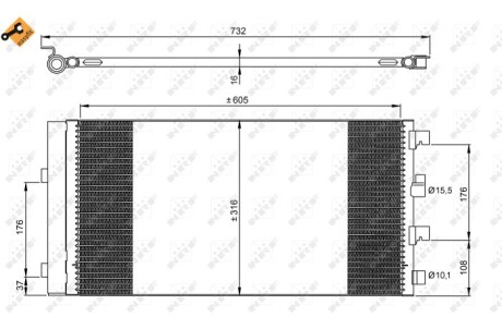 Радіатор кондиціонера NRF 35969