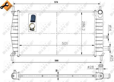 Радіатор двигуна NRF 50131