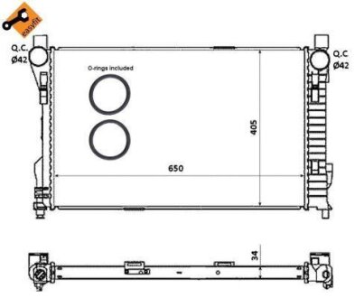 Радіатор двигуна NRF 53854