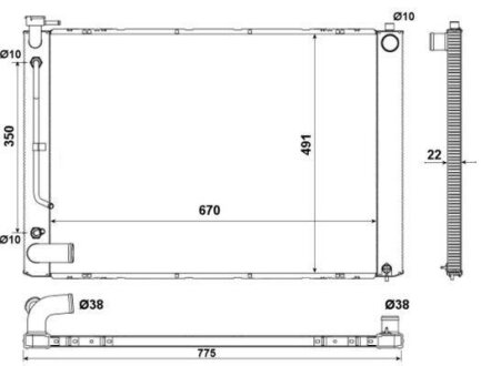 Радіатор двигуна NRF 53974