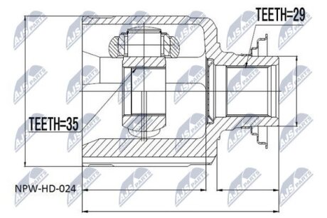 Шарнір рівних кутових швидкостей (ШРКШ) NTY NPWHD024
