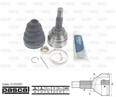 Шрус (комплект) PASCAL G12025PC
