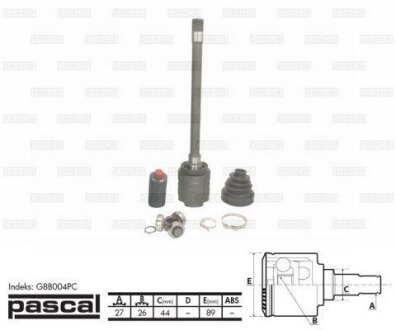 Шарнір привідного валу PASCAL G8B004PC