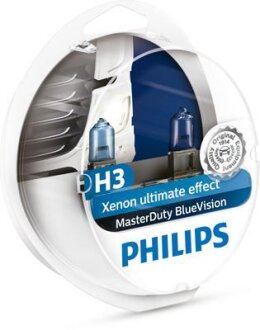 Лампа (Набір 2шт) H3 24В 70Вт PK22S Master Duty Blue Vision PHILIPS 13336MDBVS2