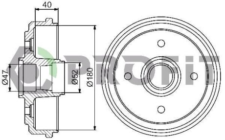Барабан тормозной PROFIT 5020-0015