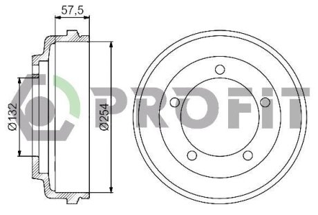 Барабан тормозной PROFIT 5020-0029