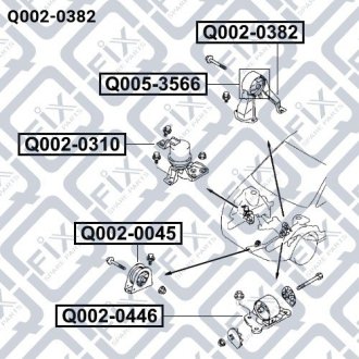 Подушка двигателя задняя акпп Q-fix Q0020382