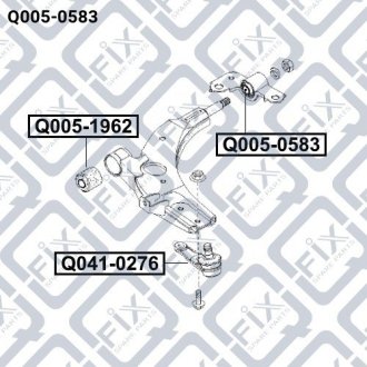 САЙЛЕНТБЛОК ЗАДНИЙ ПЕРЕДНЕГО Рычага БЕЗ КРОНШТЕЙНА Q-fix Q0050583