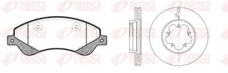 Комплект: 2 диска+ 4 колодки тормозных REMSA 81251.00 (фото 1)