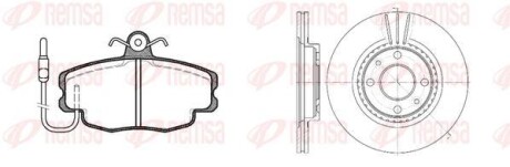 Комплект: 2 диска+ 4 колодки гальмівних REMSA 8141.02