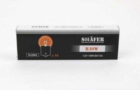 Лампа розжарення 12V 10W R10W BA15S SHAFER SL2003