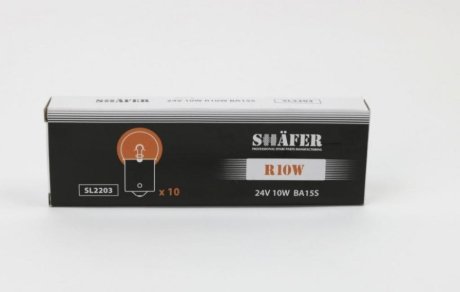 Лампа розжарення 24V 10W R10W BA15S SHAFER SL2203