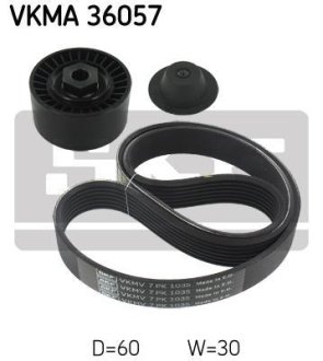 Роликовый модуль натяжителя ремня (ролик, ремень) SKF VKMA 36057