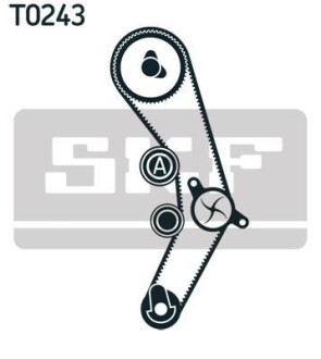 Комплект ременя ГРМ + помпа SKF VKMC 01935