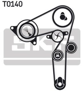 Комплект ГРМ, пас+ролик+помпа SKF VKMC02176