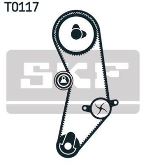 Комплект ГРМ, пас+ролик+помпа SKF VKMC02201